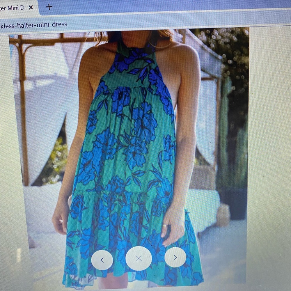 VICI- Floral backless halter mini dress